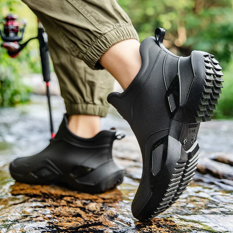 Bottes courtes pluie homme imperméables antidérapantes travail cuisine pêche extérieur résistantes usure