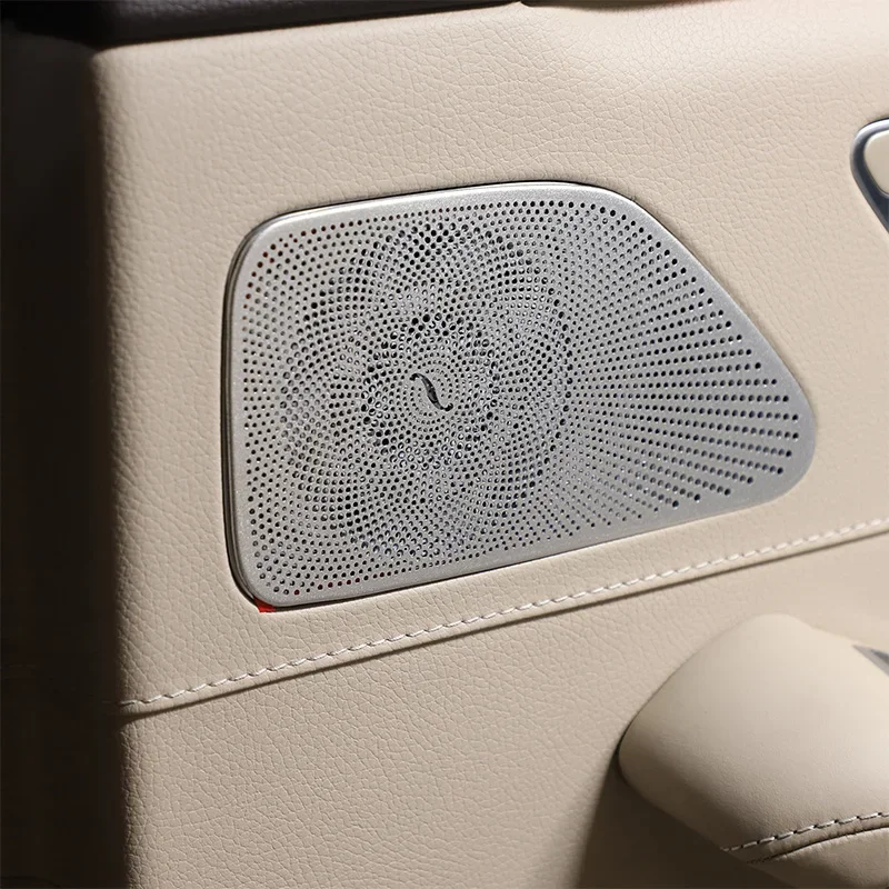 

For Mercedes Benz S Class W222 14-20 Stainless Silver Car Speaker Door Loudspeaker Cover Trim Sticker Car Accessories(NO Logo)