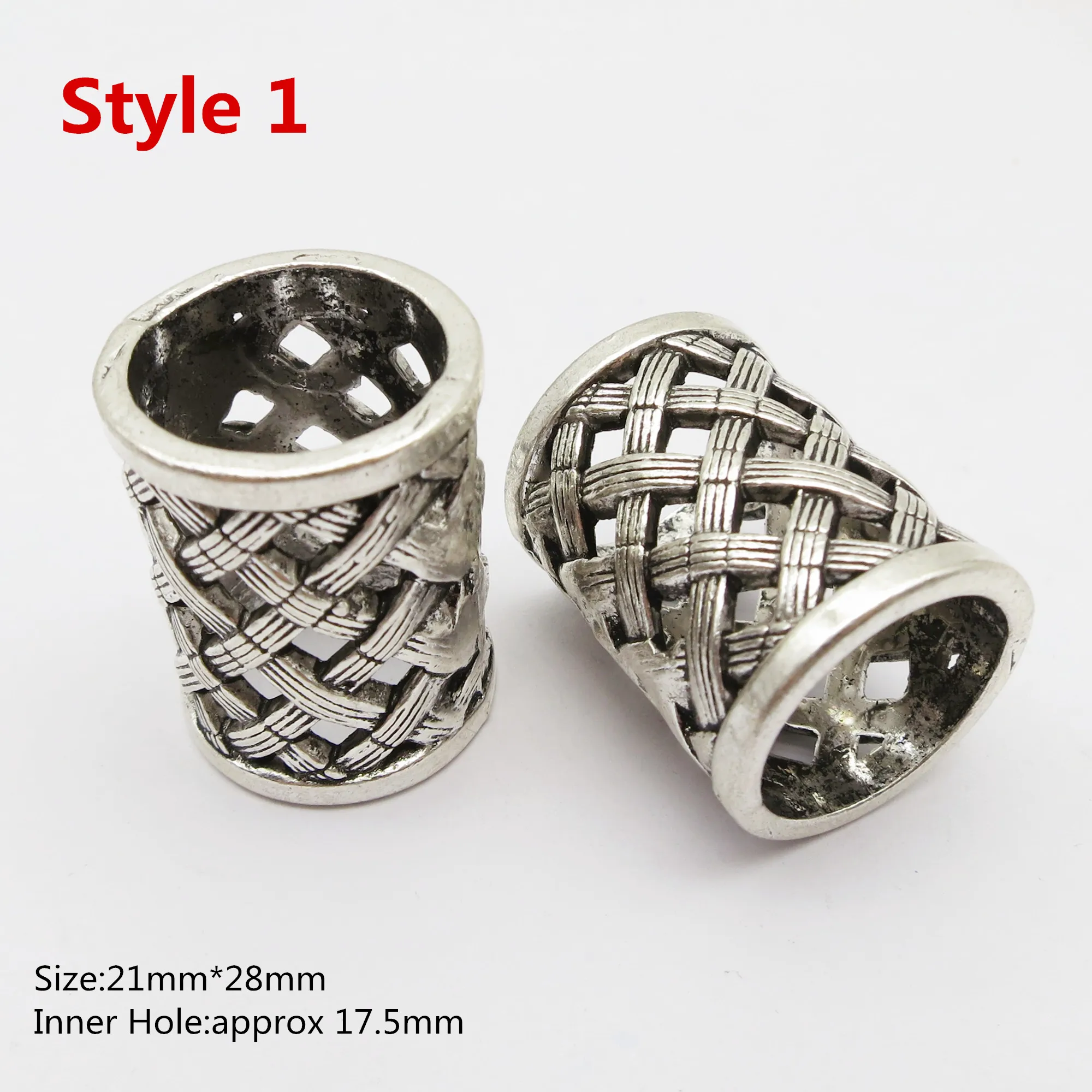 2pcs Viking Runes Beads for Jewelry Making Dreadlock Hair Beard Beads Tube Spacer Large Hole Bead DIY Accessories 3