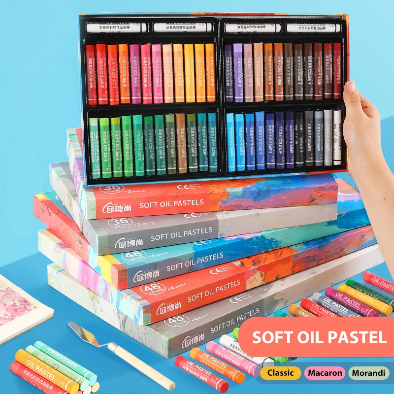 26/38/52 Heavy Colors Soft Oil Pastels for Crayon Art Painting Drawing with Spatula Extender Artist Student Graffiti Oil Pastel 24pcs artist blending paper stumps and tortillion set with with 4pcs sandpaper 2pcs pencil extender for student sketch drawing