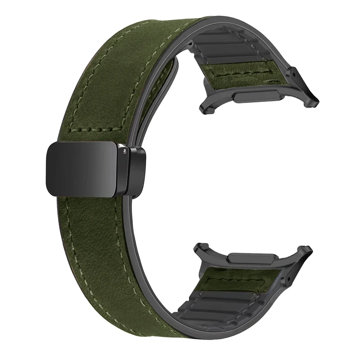 Premium Leather Silicone Magnetic Band Bracelet