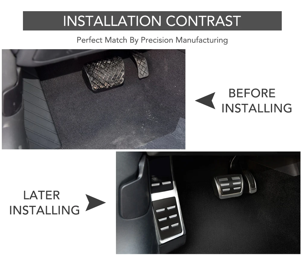 AT MT Car Foot Pedals For Audi A5 8T 8F 8W6 2007~ Fuel Brake Footrest Non-slip No Drilling Pedal Cover Pads Auto Accessories
