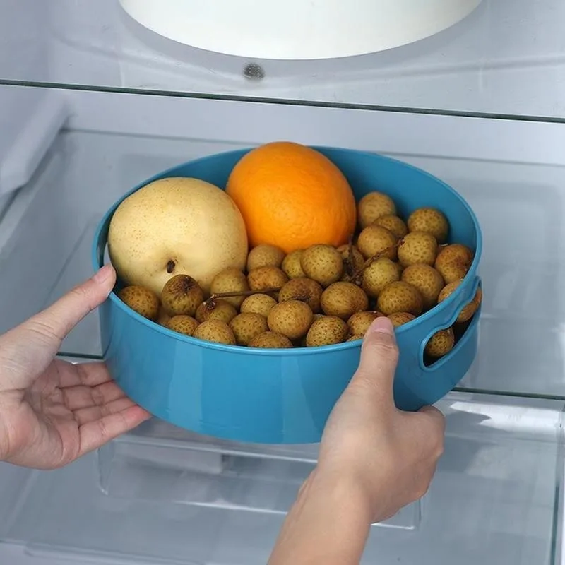 360 Rotating Tray Kitchen Storage Containers for Spice Jar Snack Food Tray Bathroom Storage Box Non Slip Cosmetics Organizer 3