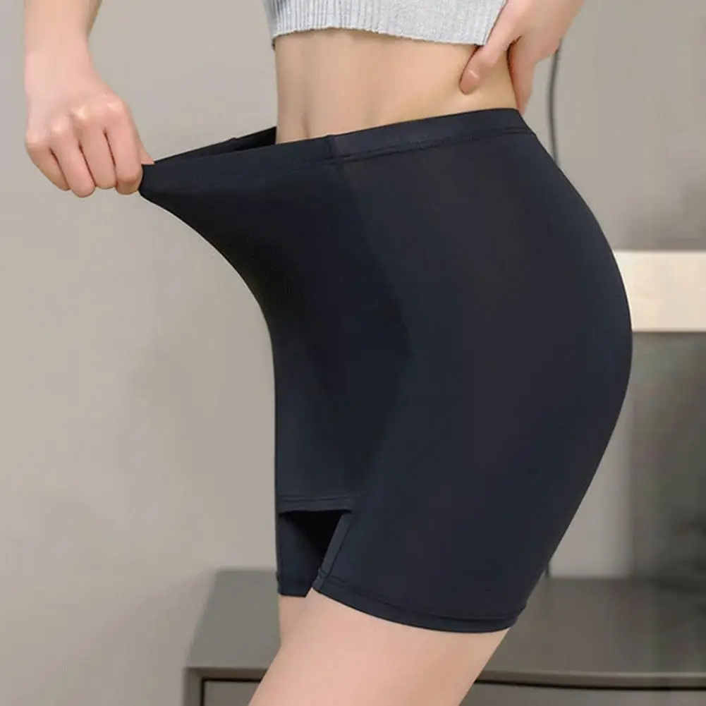 Seamless Double Layer Shorts Short Leggings Ice Silk High Waist Women Waist Trainer Boxer Blocking Triangle Zone Bottoming Pants