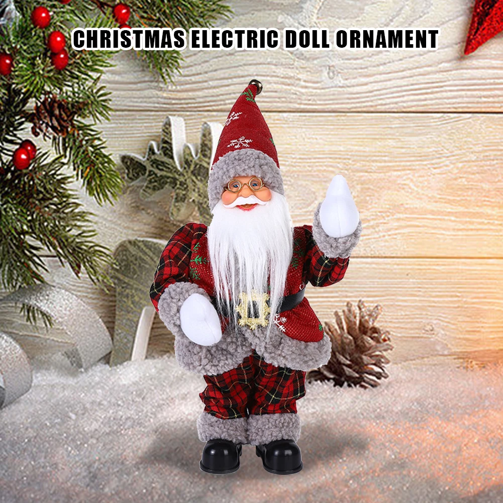 Electric Music Decoration Doll Toys Creative Santa Claus Xmas Decor Battery Powered Christmas Ornament Figure Gift for Christmas