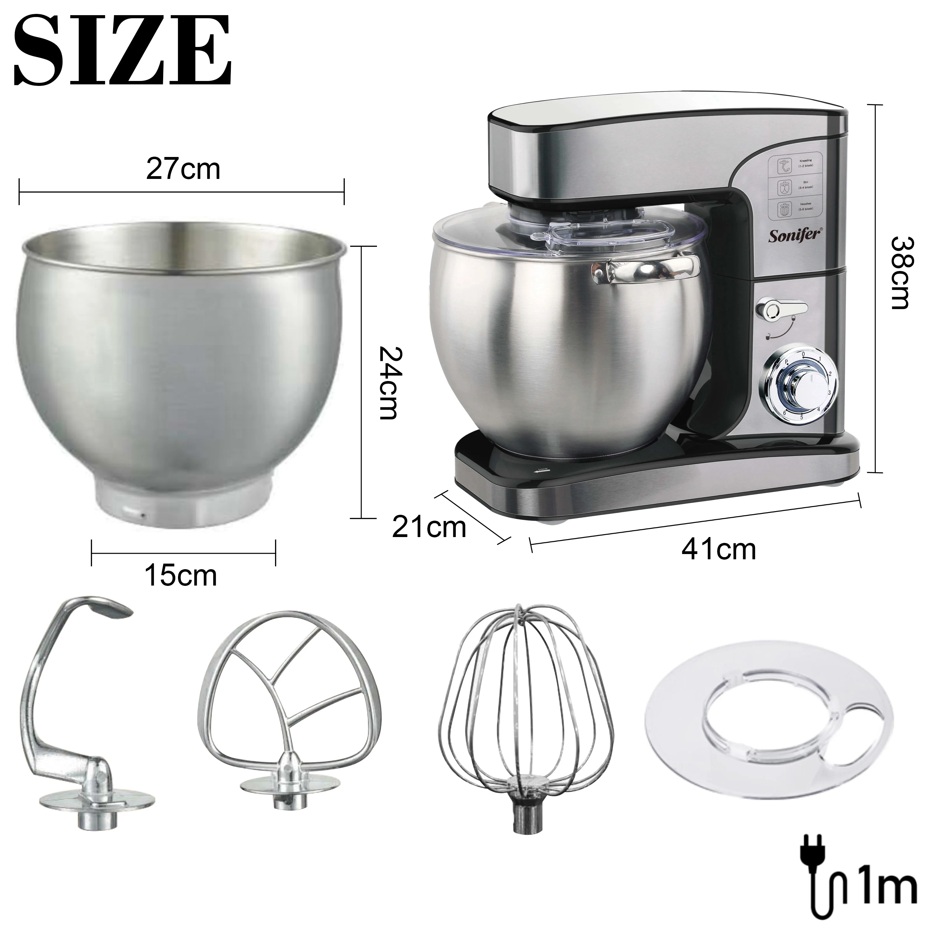 12L Stand Mixer Kitchen Aid Food Blender Cream Whisk Cake Dough Mixers With Bowl Stainless Steel Chef Machine Charm Sonifer 6