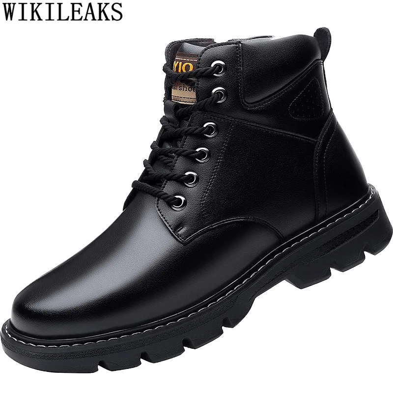 

Black Boots for Men Male Outdoor Shoes Man Winter Boots Leather Casual Shoes Man Ankle Boots 2024 Zapatillas Hombre Scarpe