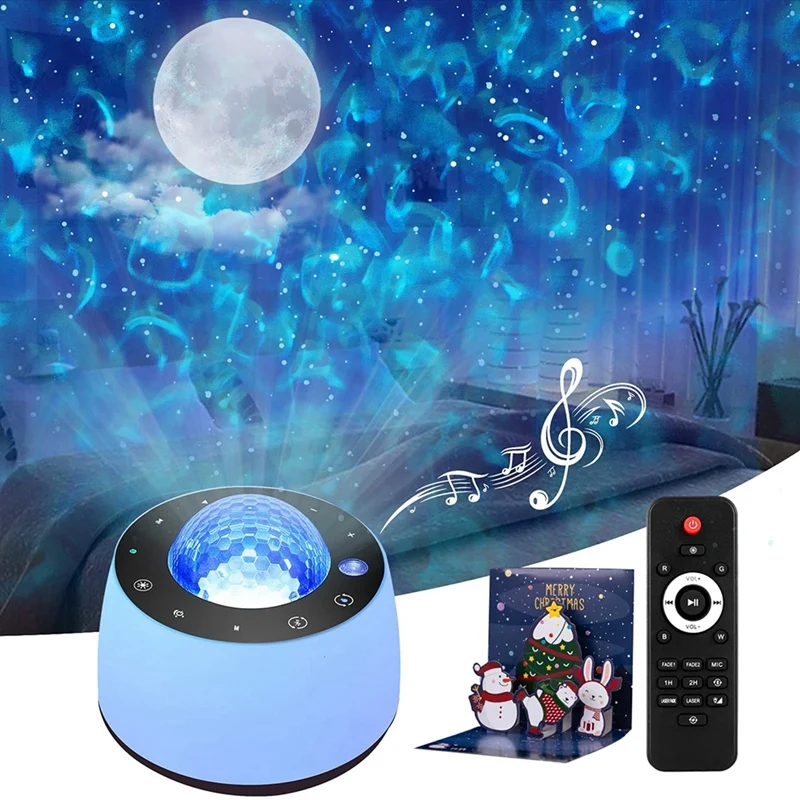 LAMPARA PROYECTOR DE ESTRELLAS Y LUNA CON BOCINA Y BLUETOOTH