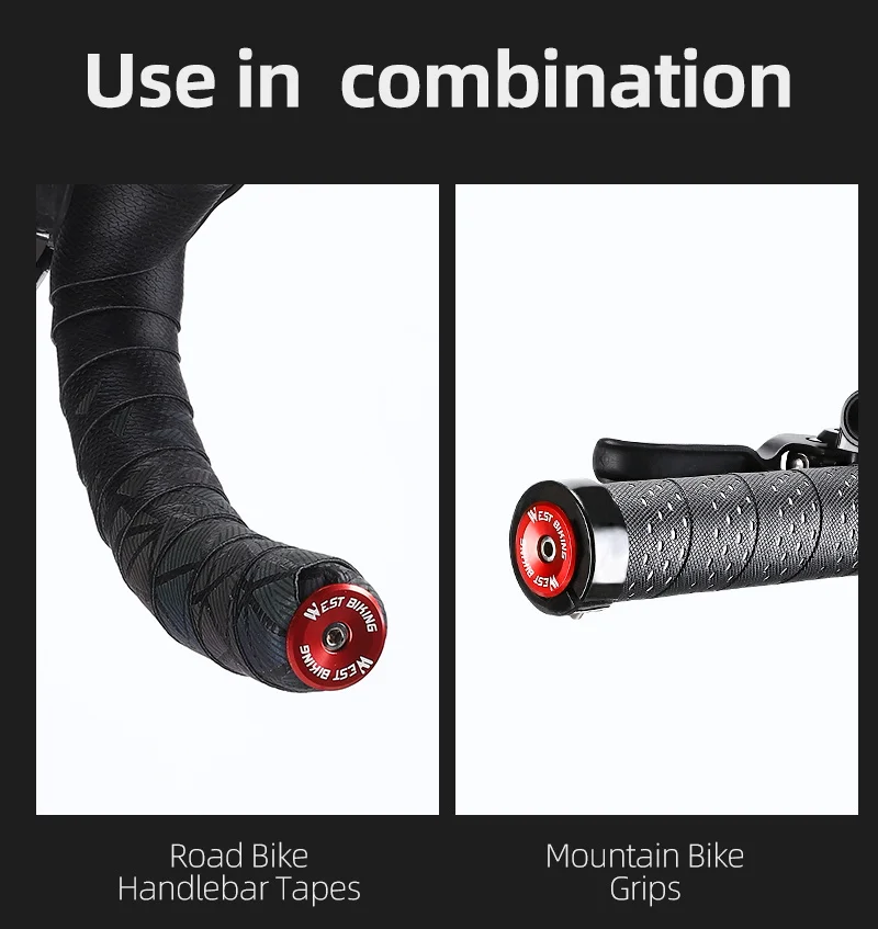 WEST RADFAHREN MTB Rennrad Lenker Endstopfen Aluminiumlegierung Griff Bar Endkappe BMX Bike Grip Mehrfarbige Abdeckung Fahrradzugang – Detail 26
