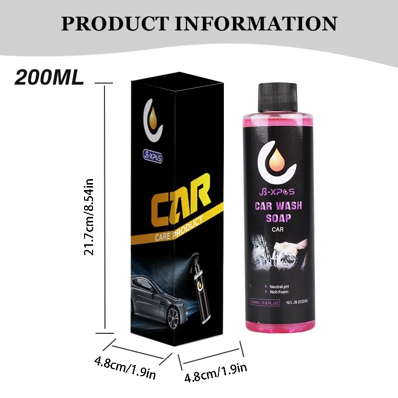 200ML Car Shampoo Wash Concentrate Powerful Cleaner PH Neutral Car