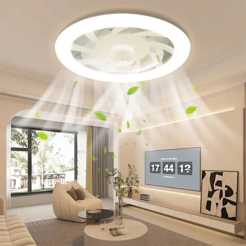 LED Ceiling Fan Light Simple and Cool Style Remote Control Infinite Dimming 6 Levels of Wind Speed Living Room Bedroom