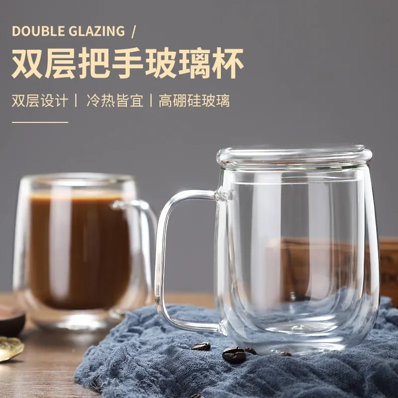 1-8pcs Heat Resistant Double Wall Tea Glass Cup Beer Coffee Cup Set Handmade Creative Healthy Beverage Glasses Transparent Drink