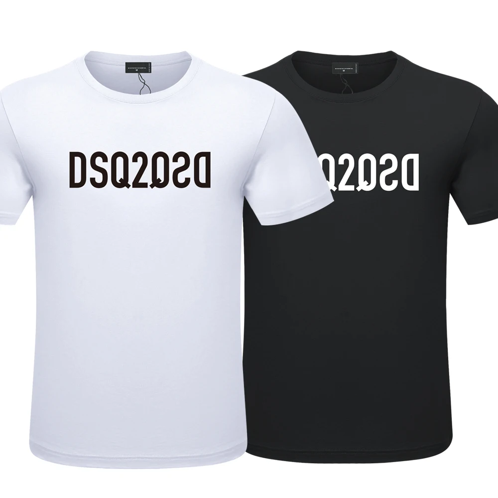 

Mens Summer Print T-Shirt DSQ2 letter Mens Fashion Casual Loose Cotton ICON Sport Jogging T-Shirt Street Hip Hop Couple T-Shirt
