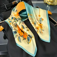 New 100% Natural Real Silk Scarf Women Bandana Square Scarves Wrap Kerchief elegant Spring Fashion Luxury High Quality Hijab - Image 4