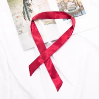 30 Colors Women Narrow Long Scarf 100x4cm Solid Color Chiffon Red Tie Black Bag Ribbon Headband Choker Streamer Lady Accessories 2