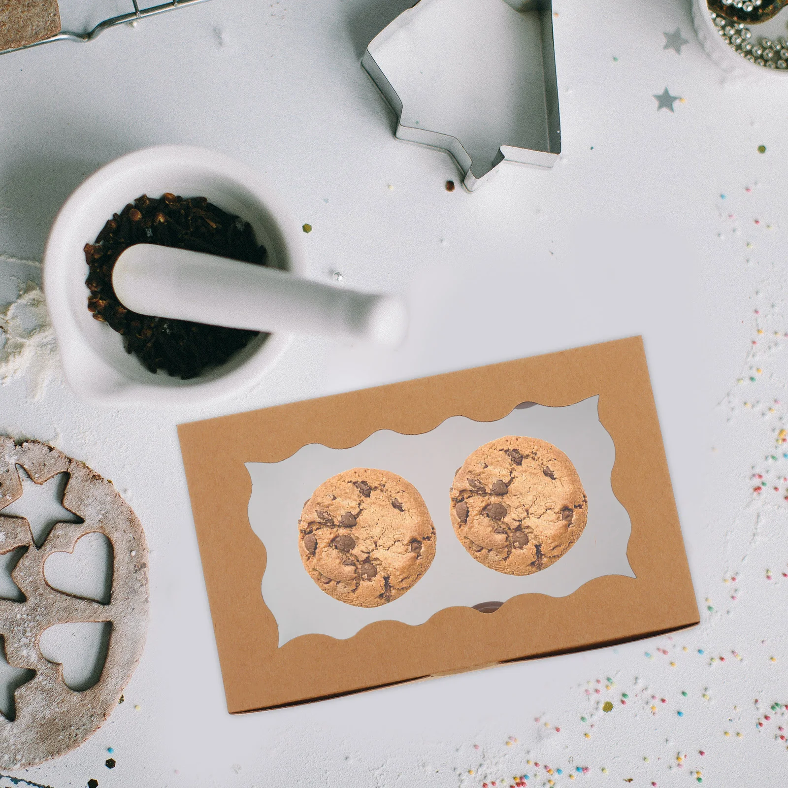 12 Pcs Pastry Packaging Box Food Containers Cookie Candy Boxes Party Favors Pie Paper Small for Treats Baking Bakery