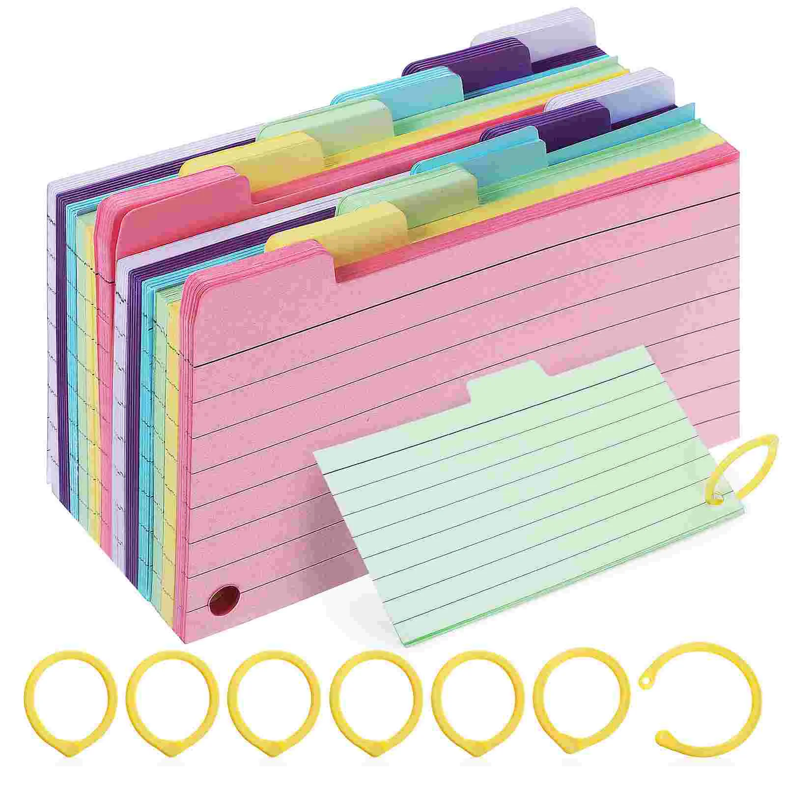 

450Pcs Small Memo Pads Lined Notepads Spiral Flash Cards with 8 Binder Rings for Note Taking