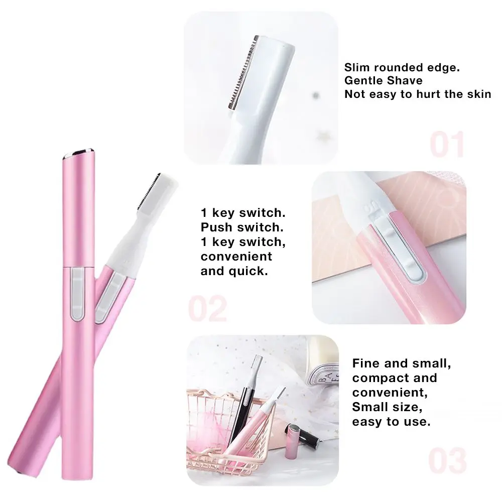 Women Electric Face Eyebrow Trimmer Shaver Hair Remover Mini Portable