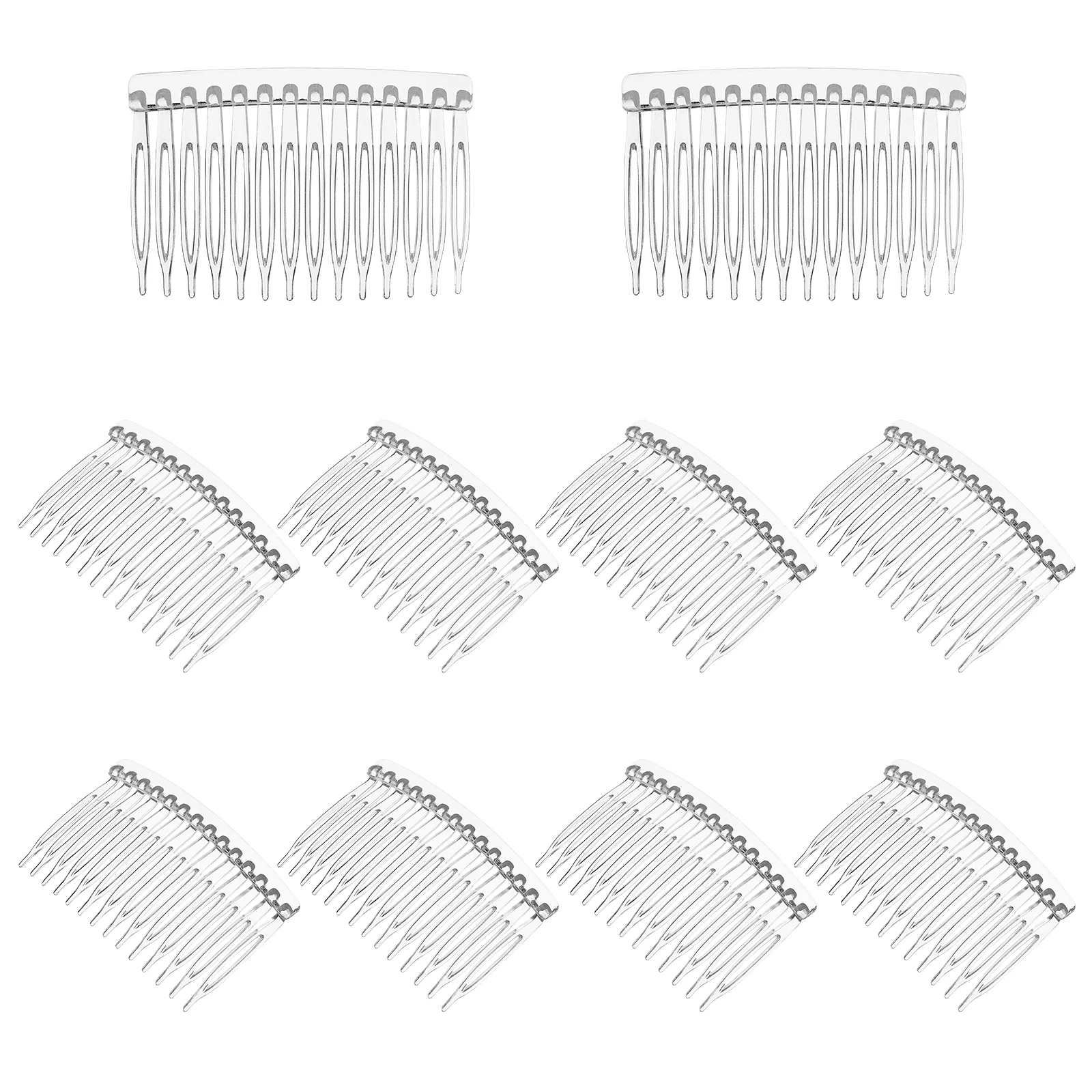 

10pcs Hair Side Clip Combs 14 Teeth Bridal Hair Brushes Veil Comb for Women Girls Ladies (Transparent)