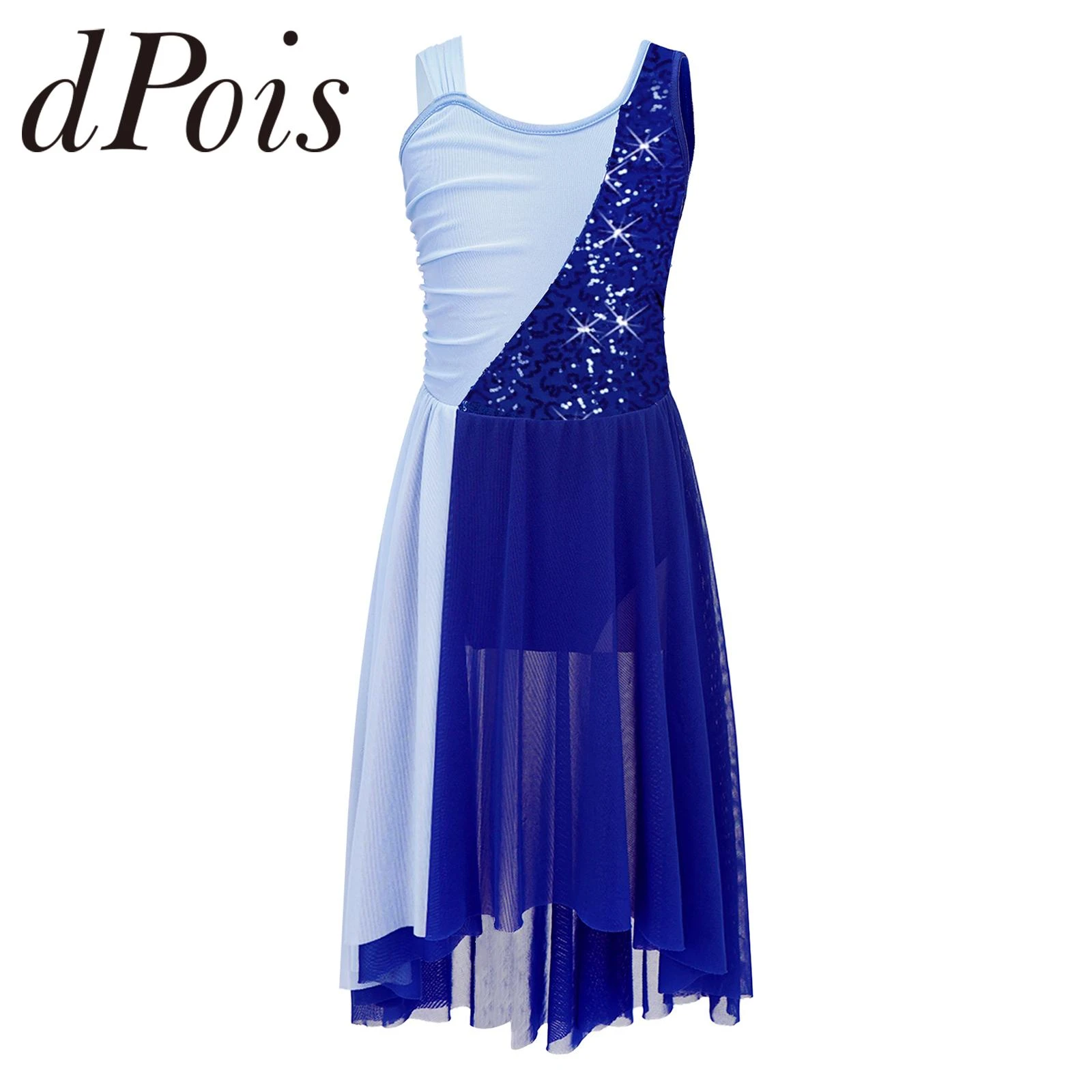 Kids Girls Sequins Lyrical Dance Dress Childs Ballet Tutu Dress