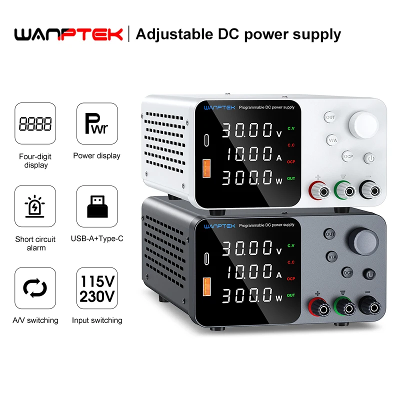 Wanptek-laboratório dc Fonte de Alimentação 30v 10a 60v 5a Reparação do Telefone Carregar a Bateria Banco de Laboratório Fontes de Alimentação