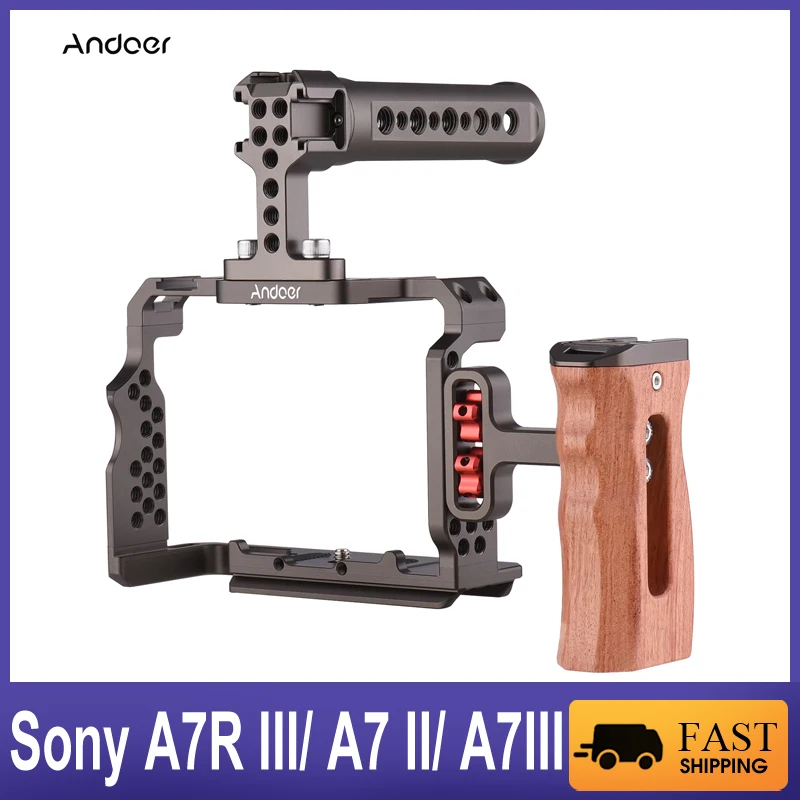 Andoer Camera Cage Kit for Sony A7R III/ A7 II/ A7III Aluminum Alloy ...