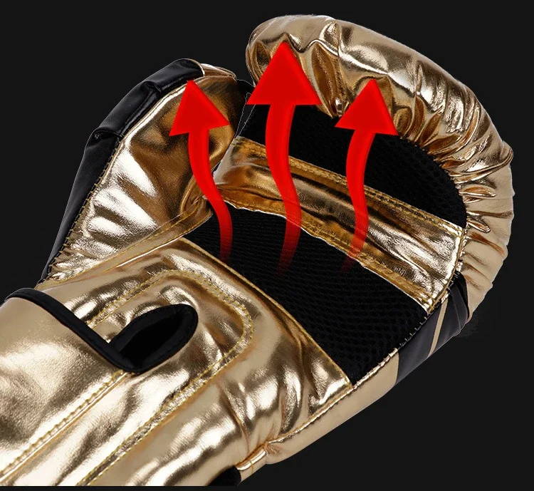 Luvas de boxe douradas, luvas de couro pu para homens, saco de areia, muay thai, combate, adulto, muay thai, luva de competição 12 Sa5bc9debb7684ae28e907f0db493083bU
