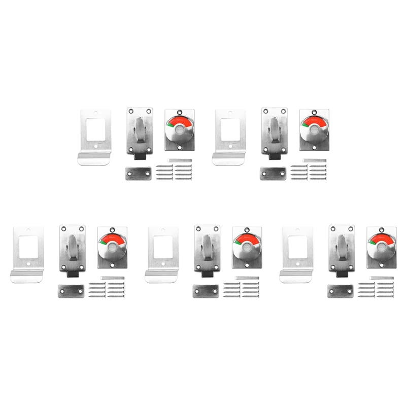 HOT-5X Bathroom Toilet Wc Indicator Privacy Dead Bolt Door Lock Latch Vacant Engaged