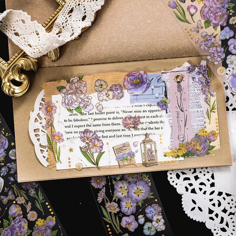 3 pcs Bronzing Flowers Stickers handbook stickers decorative stickers floral stickers decorative labels stickers stationery stickers self adhesive stickers paper stickers adhesive stickers diy scrapbooking accessories aesthetic Diy Labels Decorative Scrapbooking material accessories Diary Album Stationery Sticker
