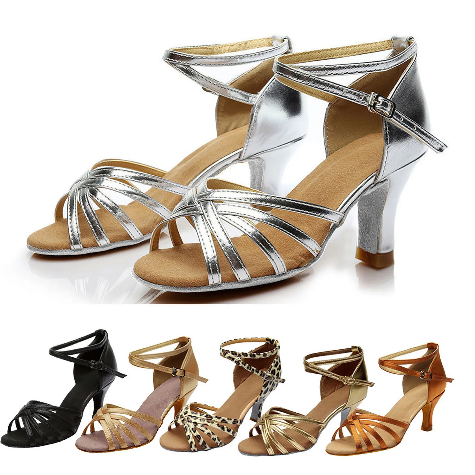 Jazz shoes Latin dance shoes female Latin Salsa girl casual shoes silver bronze skin shoes main image 1