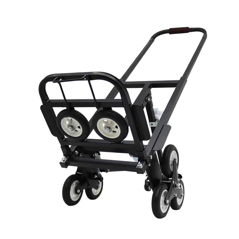 Foldable Portable Stair Climbing Hand Truck Luggage Cart Handcart Luggage Cart with 6 Wheels and 2 Backup Wheels-with 2 Casters