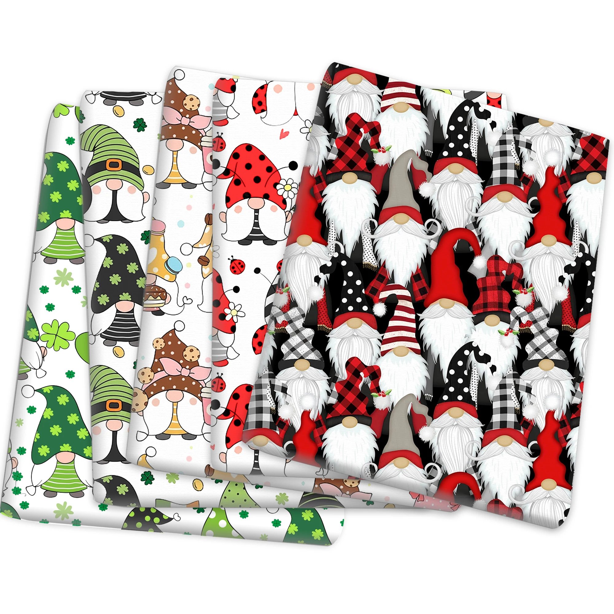 Gnome Ladybug Bees Printed Cotton Spandex Fabric Tissue Sewing Quilting Fabrics Needlework Material DIY Handmade 1Yc24147 |