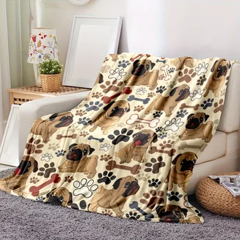 Soft Dog Paw Print Blanket 2