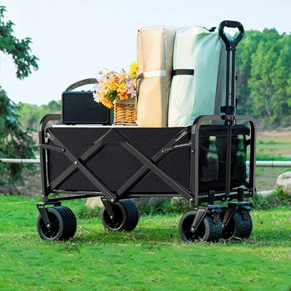 

Portable Camping Cart Foldable 150L Large Capacity Multi-function Adjustable Handle Picnic Cart For Outdoor Camping Hiking