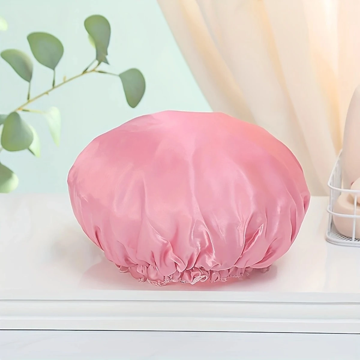 Double Layers Waterproof Shower Cap for Women