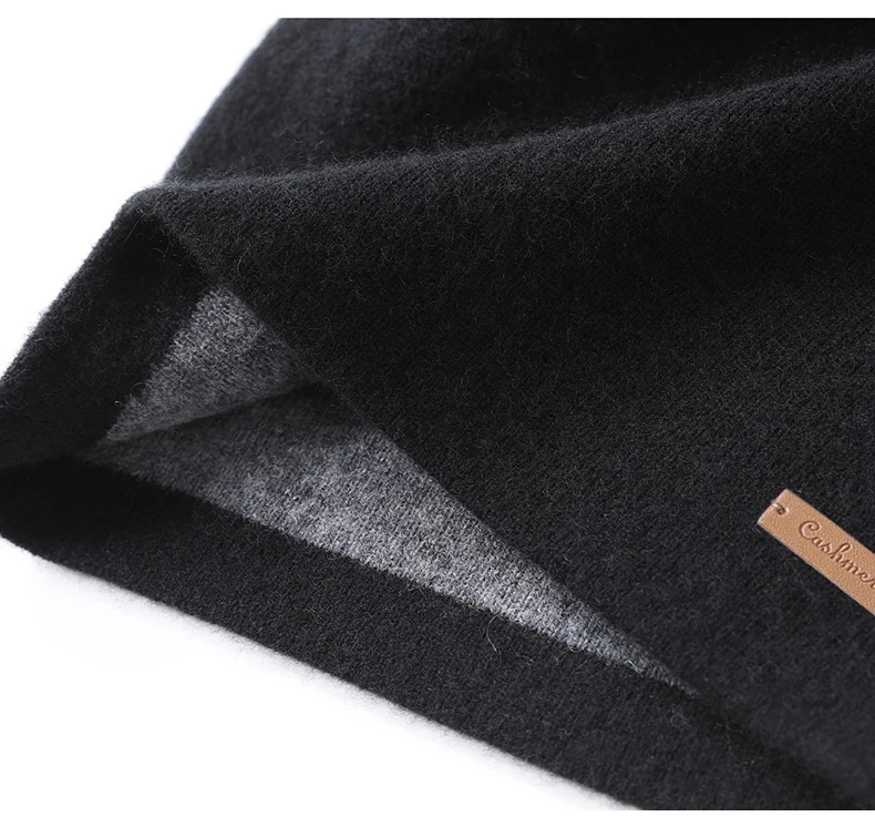 Luxuriöse High-End-Mütze aus reinem Kaschmir für Herbst und Winter, Unisex, gestrickt, doppellagig, verdickt, warm, Gehörschutz – Detail 21