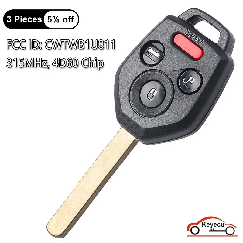 

KEYECU 4 кнопки 315 МГц 4D60 чип для Subaru Outback Legacy 2011 2012 2013 2014 2015 Автомобильный Брелок дистанционного управления FCC # CWTWB1U811