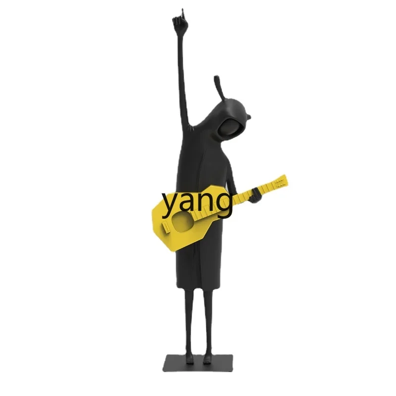 

CX Creative Soft Ornaments Artwork Internet Celebrity Decoration Abstract Figure Play the Guitar Landscape Floor Large Sculpture