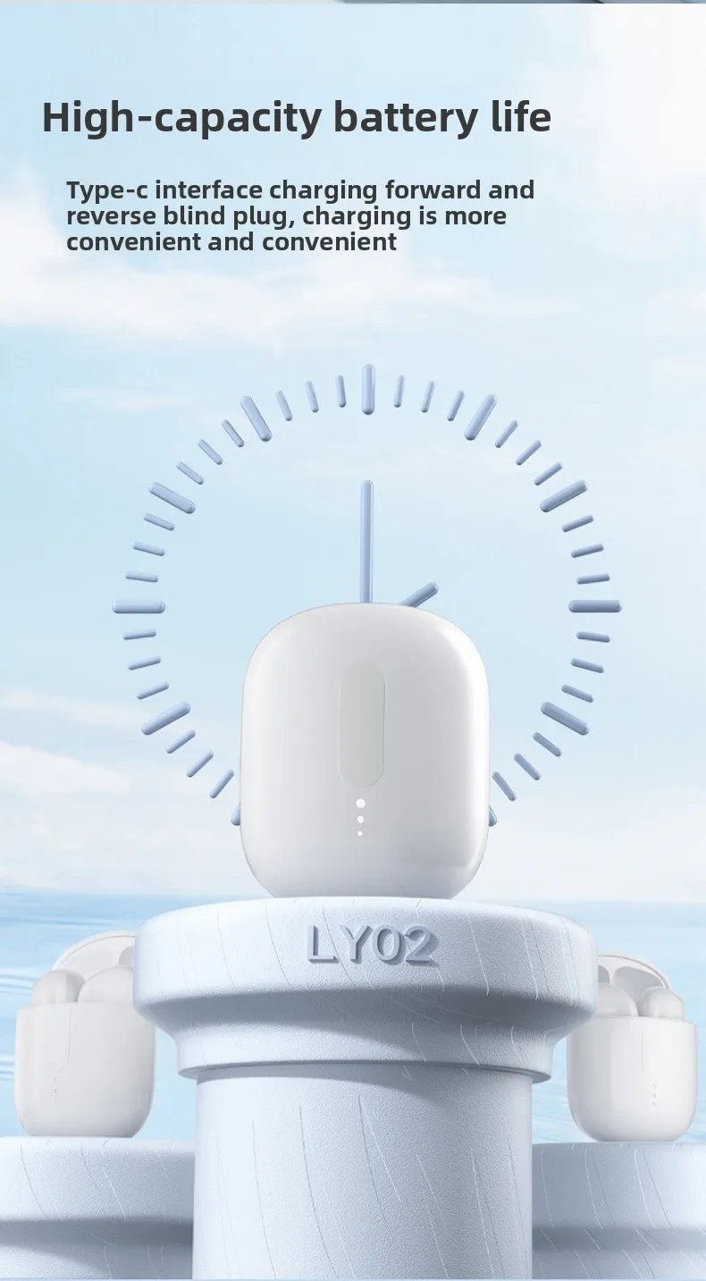 Wireless Bluetooth Headphones 5.3 half-in-ear, large-capacity, long-lasting ster