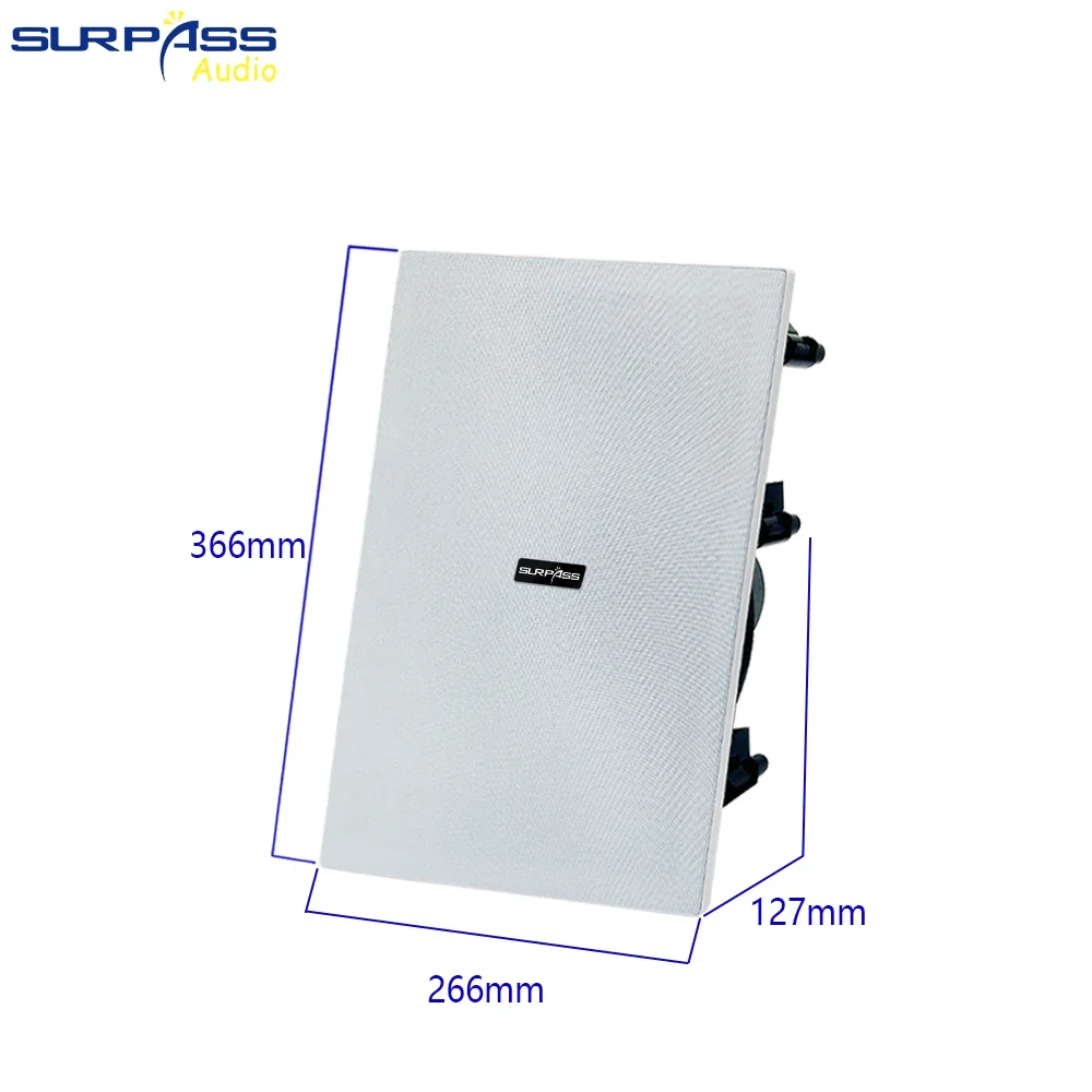 8 Inch 80W Rectangular Enchased Ceiling Speaker Frameless Passive in Ceiling Wall Speaker ABS Material for Living Room Cinema