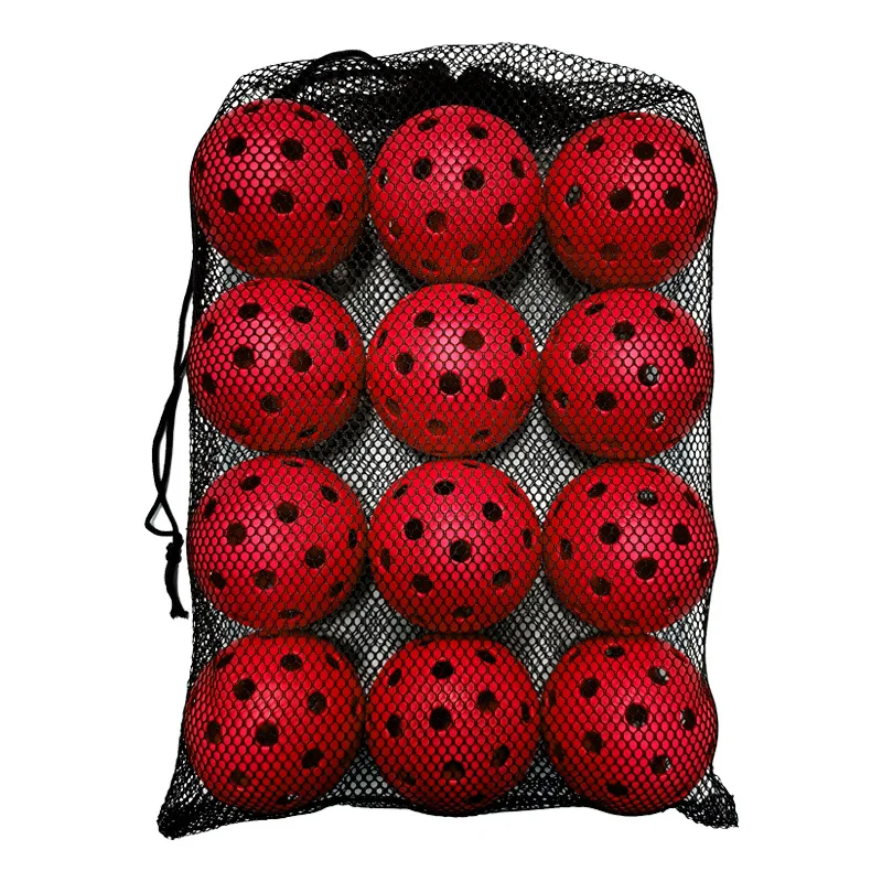 12-Pack Durable Outdoor Pickleballs - 74MM, 40 Holes, 26g