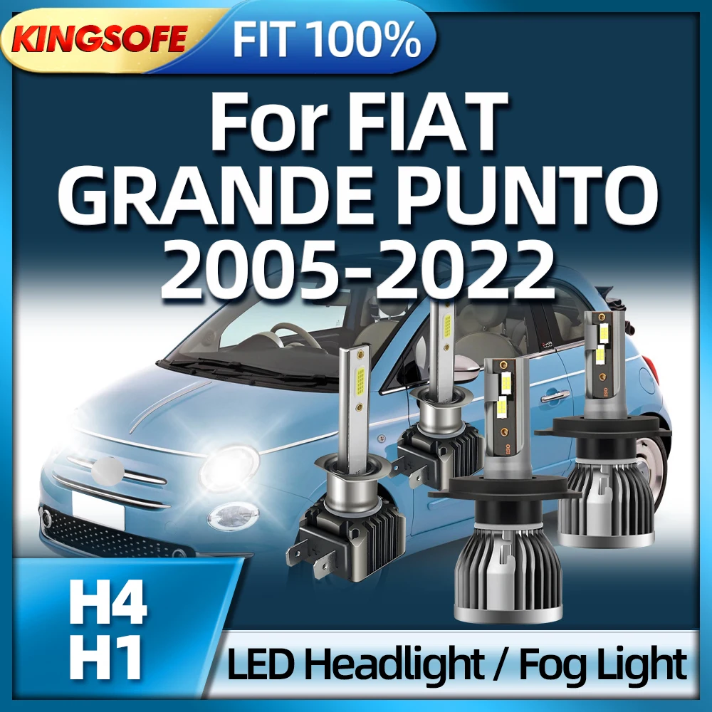 

KINGSOFE H4 Led Headlight Car Light Bulb H1 6000K For FIAT GRANDE PUNTO 2005 2006 2007 2008 2009 2010 2011 2012 2013 2014-2022