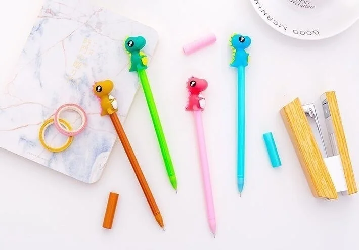 4 Stücke Lytwtw's Cartoon Briefpapier Nette Kawaii Dinosaurier Junge Gel Stift Schule Bürobedarf Griff Roman Kreative Süße ziemlich schön – Detail 6