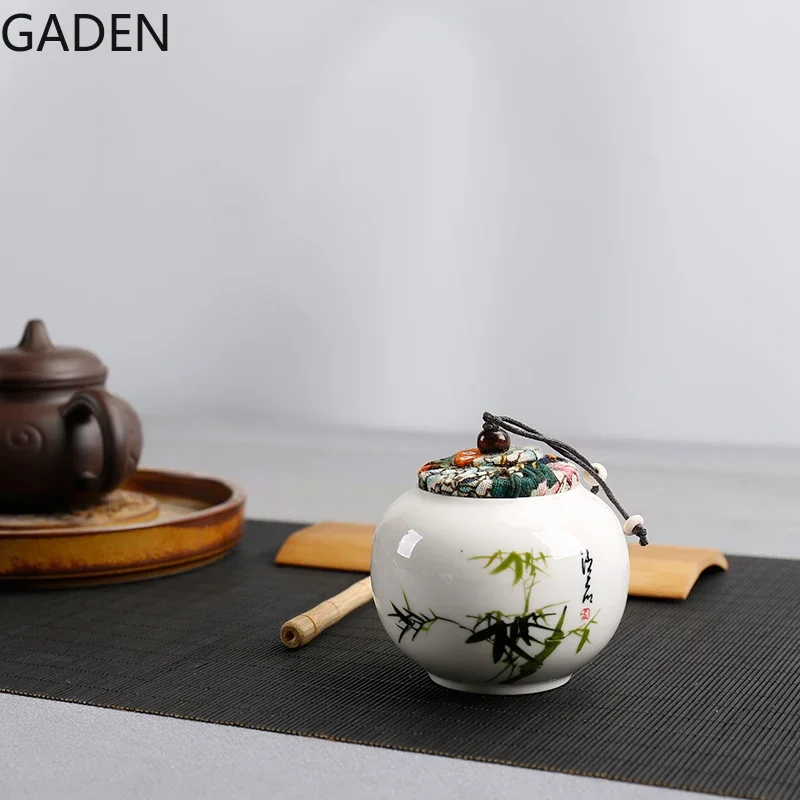 Japanese-style Ceramic Sealed Jar Storage Jar Household Storage Box Living Room Coffee Table Decoration Desktop Ornaments ceramic storage jar