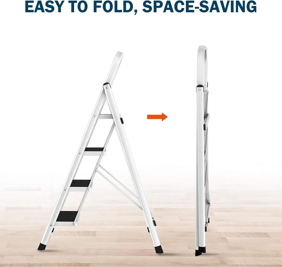 DayPlus Safety Folding Step Stool 2-4 Step Ladder Portable Foldable Stepladder Anti Slip Feet  for Indoor Outdoor Home Office — view 5