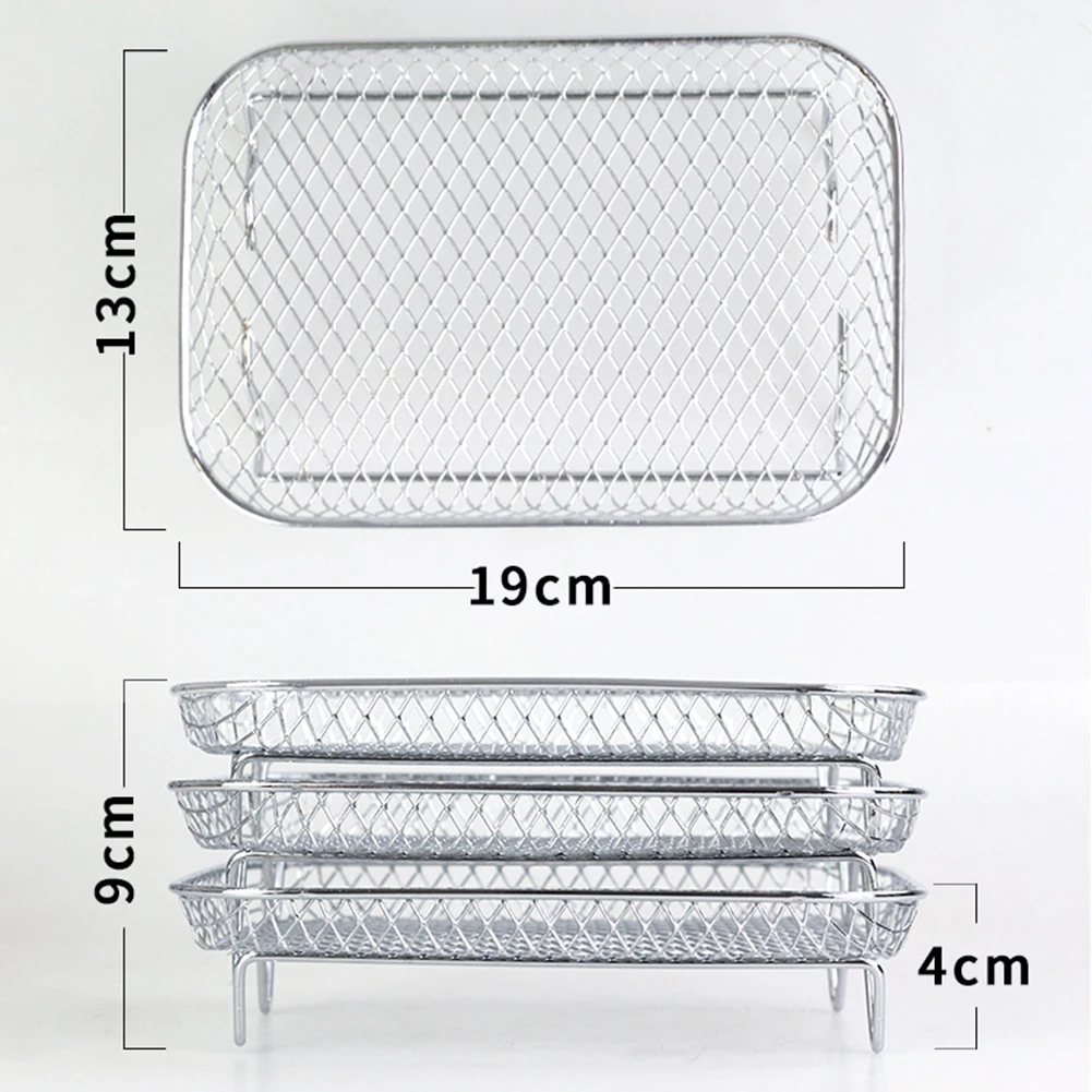 

Аксессуары для фритюрницы, трехслойные сетчатые аксессуары для духовки, прочные и компактные, идеально подходят для приготовления гриля и паровой