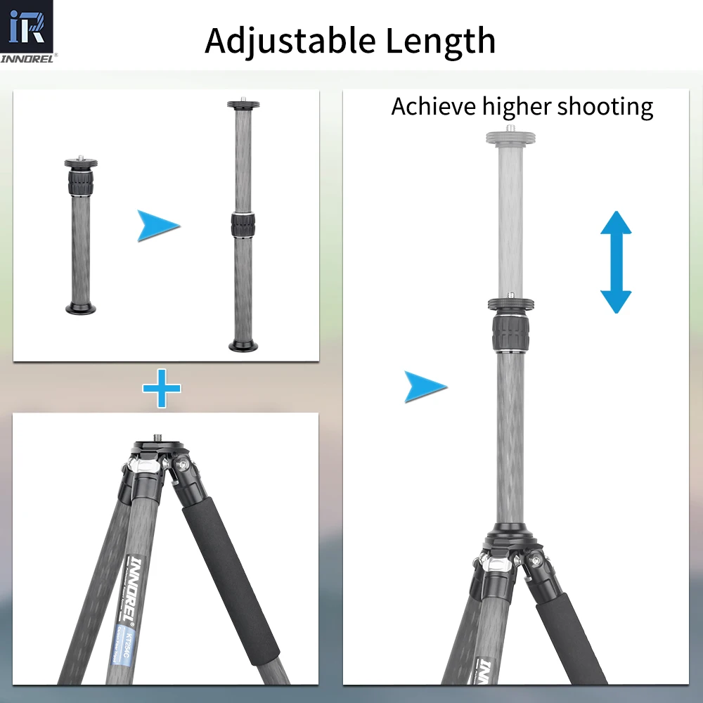 Camera Tripod 10 Layers Carbon Fiber External Mid-Column Extension Rod Universal Tripod Center Column for Tripod Monopod DSLR Camera
