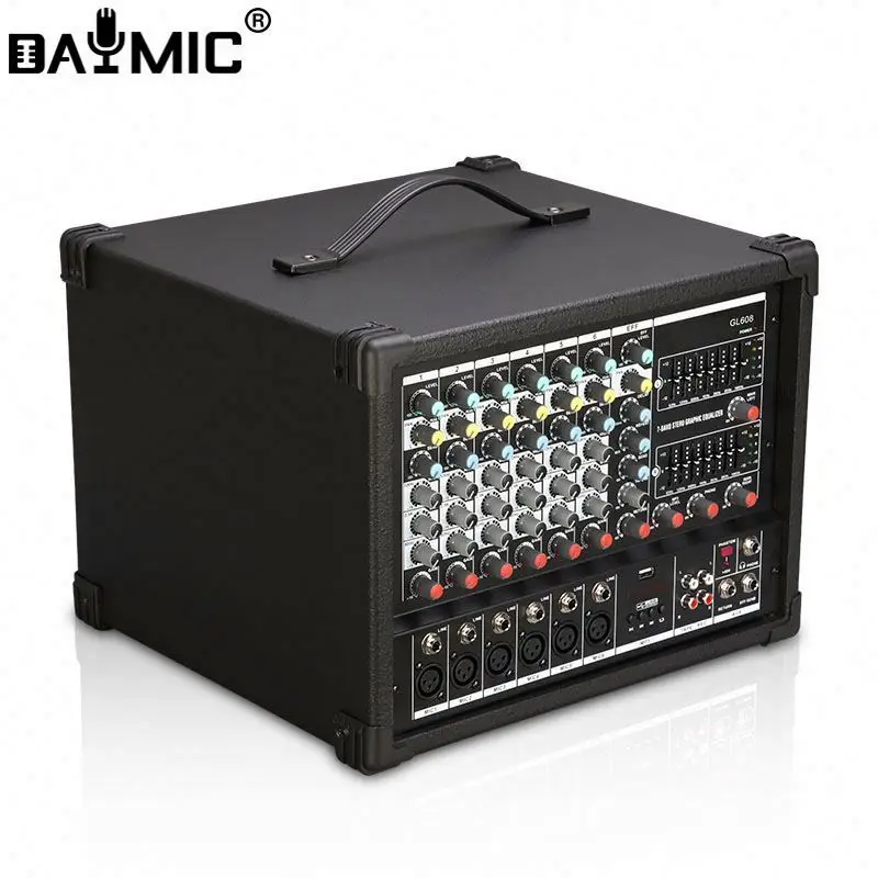 Karaoke 500W audio mixer Live show 6 Channel Professional Amplifier Audio Power Mixer