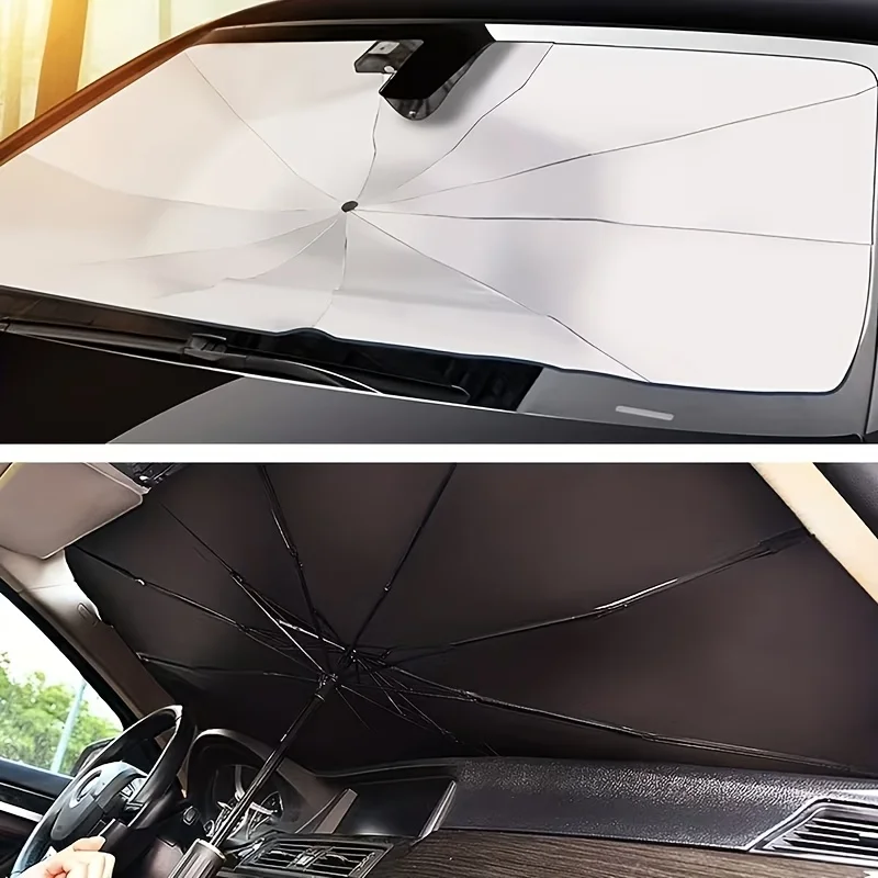 Nuovo Parasole Auto Migliorato, Copertura Parabrezza a Specchio a V, Ombrello Riflettente Anti-UV/Calore, Ripiegabile Rapidamente - Image 5