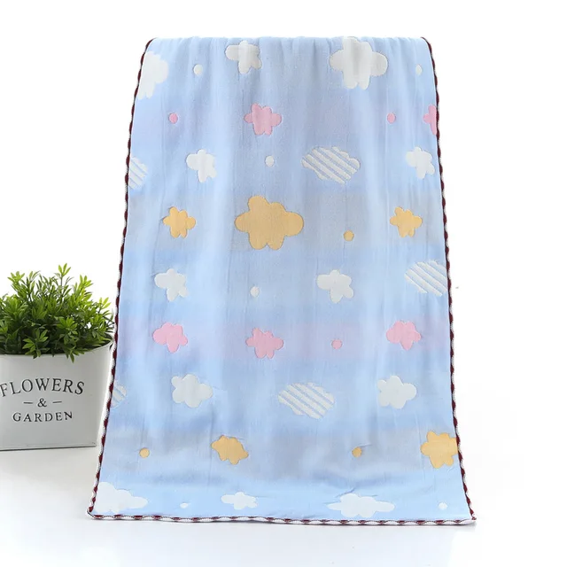 Divat Pamut Hat Rétegű Géz Törülköző 35*75 Felnőtt Arcmosás Háztartás Jacquard Csipke Rajzfilm - Image 2